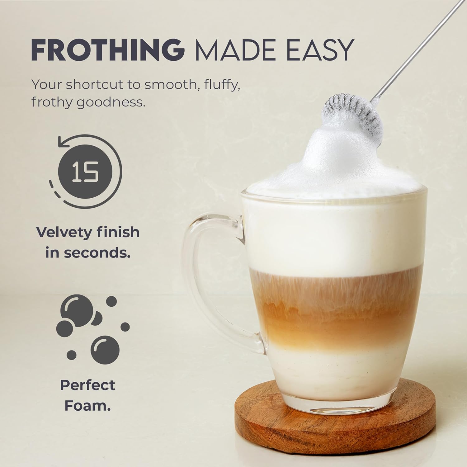 FrothMate Compact Milk Frother Wand